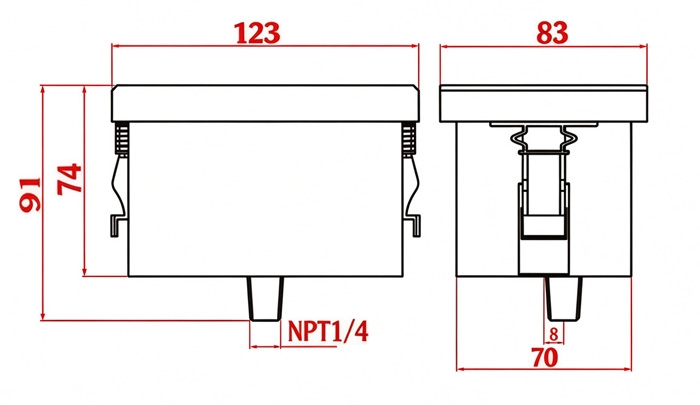 Digital pressure switch dimensions
