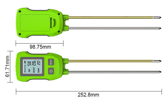 Digital soil moisture sensor size and detail