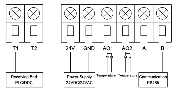 Digital temperature sensor wiring