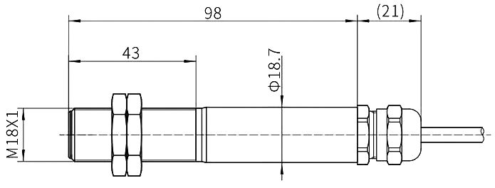 Dimensions of non-contact high temperature infrared sensor