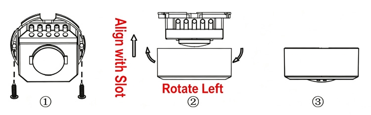 Doppler microwave sensor installation steps, screw mount