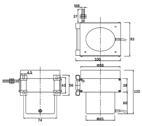 Draw wire displacement sensor 8000mm dimension