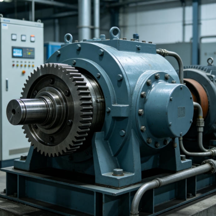Vibration and temperature combo sensor installed on gearbox for integrated equipment running status monitoring.