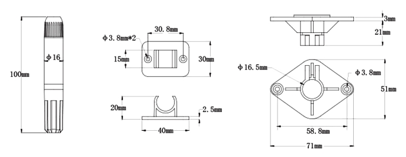 Duct humidity sensor size