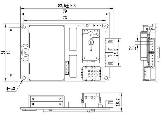 Dust sensor module dimension