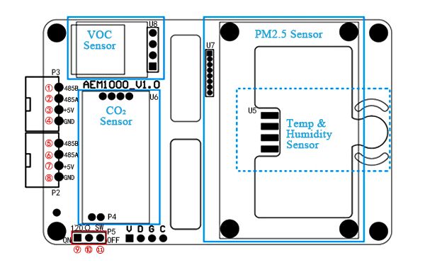 Dust sensor module wiring
