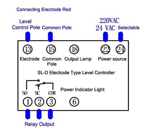 Electrode level sensor wirng