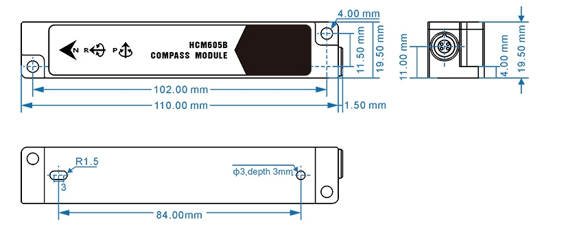 Electronic compass sensor 3d size