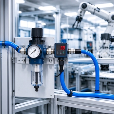 Electronic pressure switch for pneumatic systems