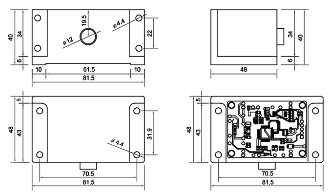 Electronic tilt sensor dimension