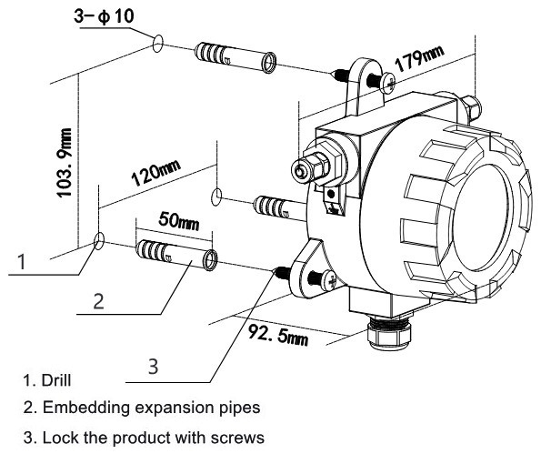 Explosion proof wind speed sensor installation