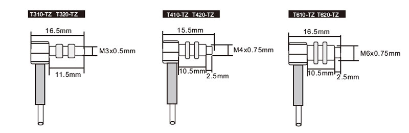 Fiber optic through beam sensor size