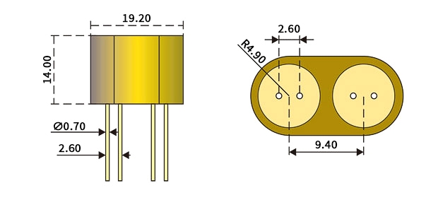 Flammable gas sensor dimension