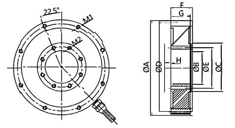 Flange torque sensor size