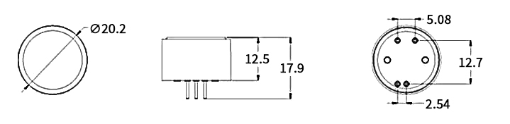 Fluorescent oxygen sensor dimension