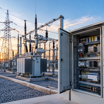 Frequency transducer for power monitoring in electrical distribution systems
