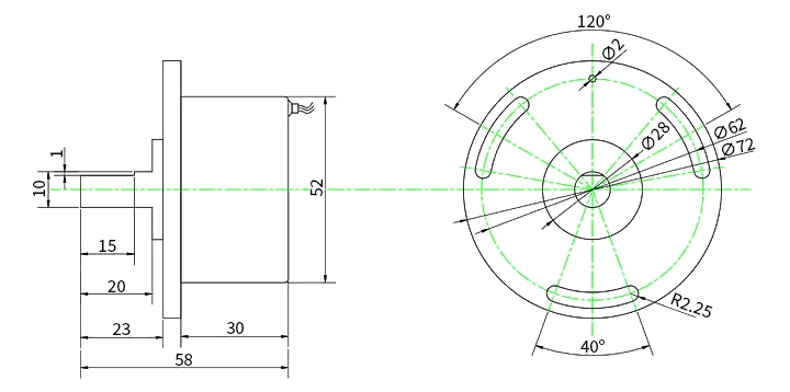 Hall effect angle sensor dimension