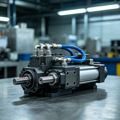 Hall effect speed sensor flange mount installed on hydraulic systems