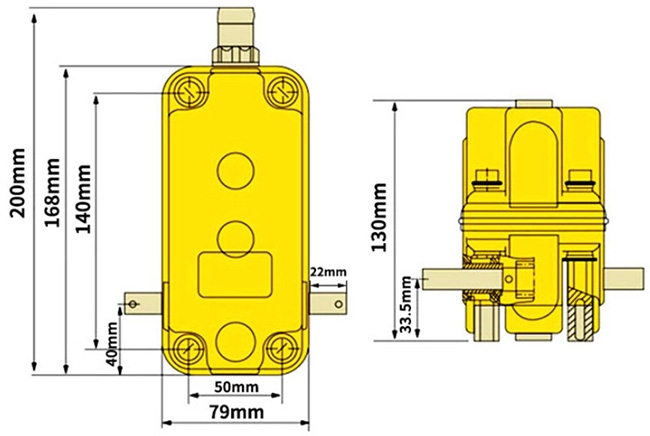 Height limit switch dimension