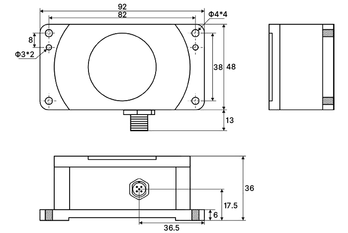 High precision inclinometer sensor dimension
