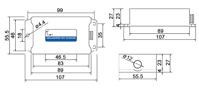 High precision tilt sensor dimension