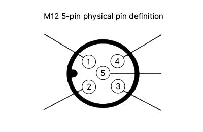 High-precision ultrasonic sensor M12 5-pin wiring diagram and pin definition.
