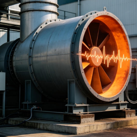 High-temperature vibration monitoring on flue gas fan for industrial process safety