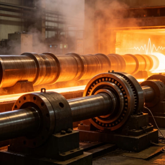 Heat-resistant vibration sensor mounted on heat treatment hot roller drive bearing for extreme temperature vibration detection