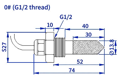 high temperature dew point sensor probe 0 dimension