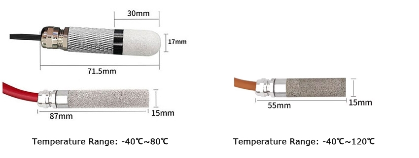 High temperature humidity probe size