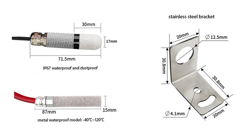 High temperature humidity probe size