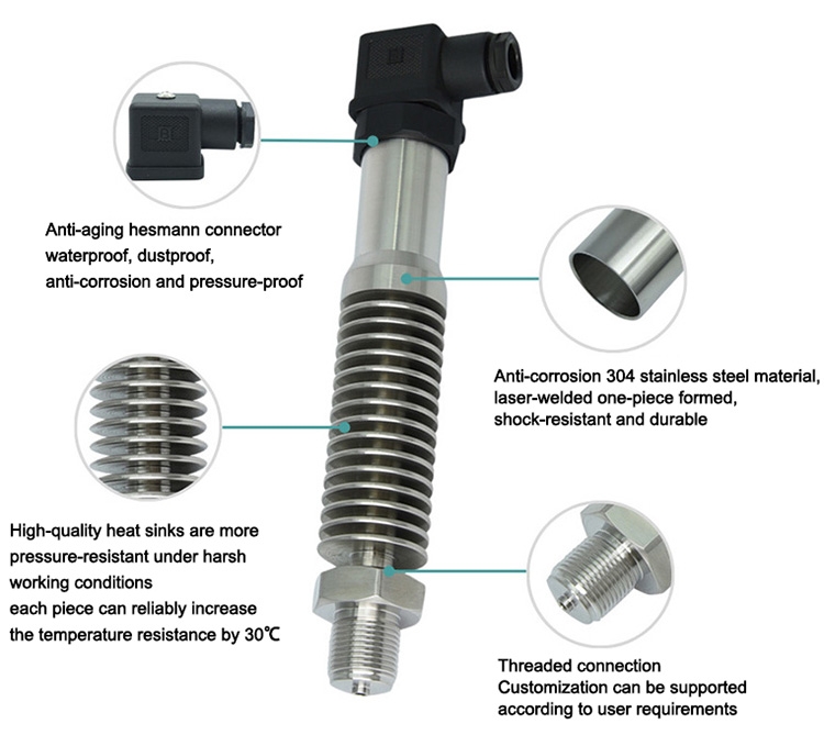 High temperature pressure transducer detail