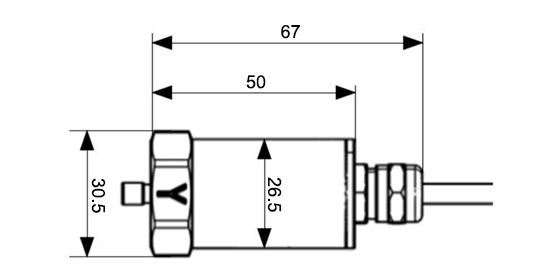 Dimension drawing of high-temperature vibration transmitter with thermal separation structure and probe installation specs