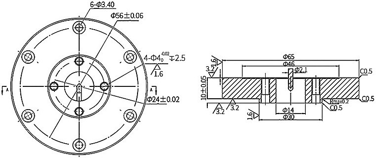 Hollow reaction torque sensor dimension