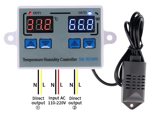 Humidity sensor for egg incubator wiring display
