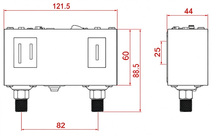 HVAC compressor pressure switch dimension