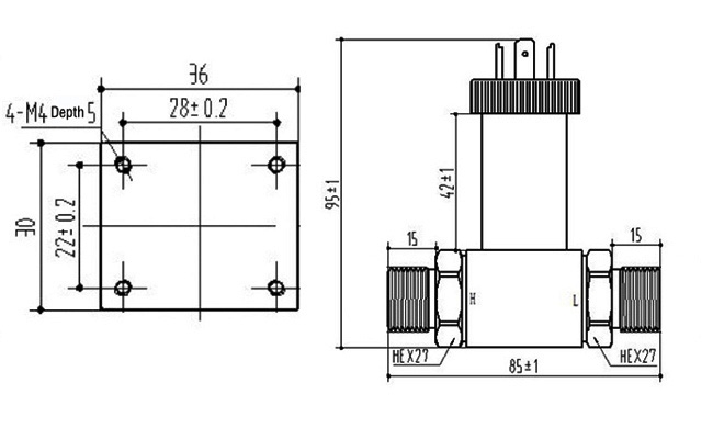 HVAC differential pressure transmitter dimension