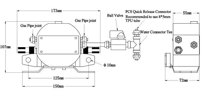 Hydrostatic liquid level sensor dimension