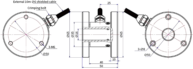 Impact force sensor size