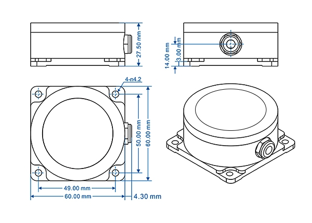 IMU gyroscope sensor dimension