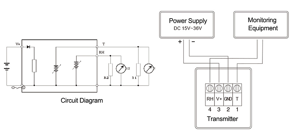 Indoor temperature and humidity sensor 0-10v wiring