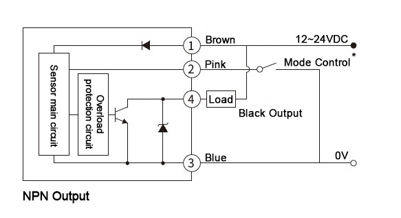 Industrial color sensor NPN output wiring diagram