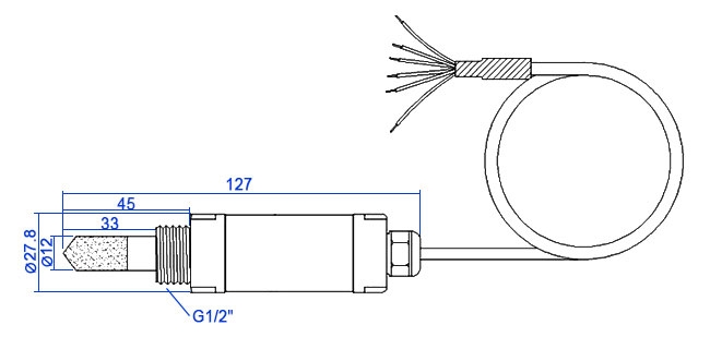 industrial dew point sensor dimensions