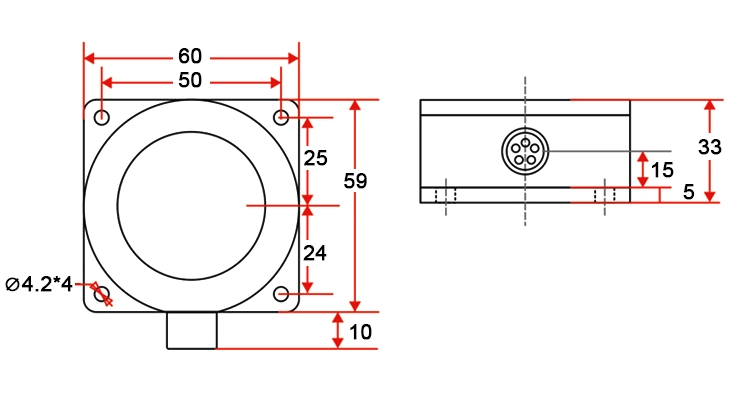 Industrial gyroscope sensor dimension