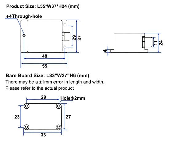 industrial imu sensor dimension