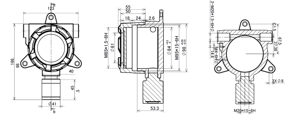 Industrial temperature and humidity sensor size