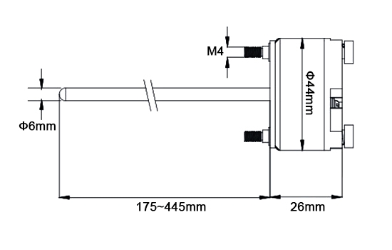 Industrial temperature sensor dimension