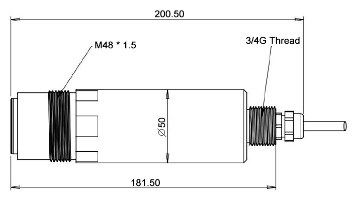 Industrial turbidity sensor dimension
