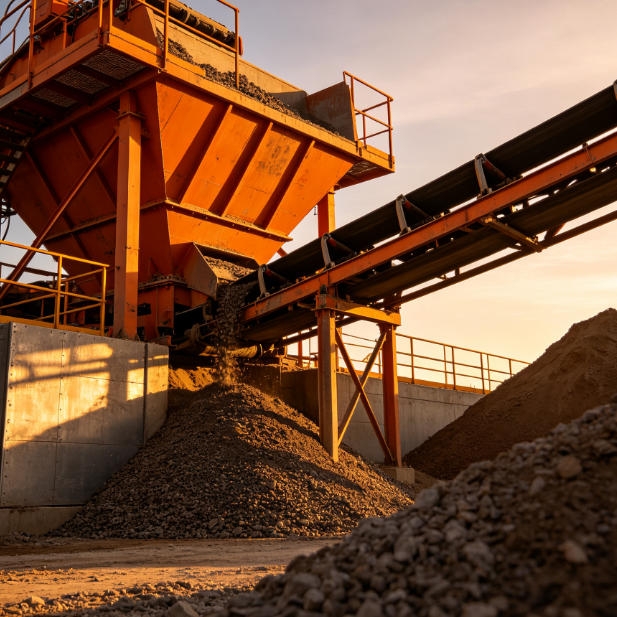Shock-resistant ultrasonic level indicator mounted on construction machinery hoppers, providing real-time bulk material level alerts for asphalt or concrete feeders.