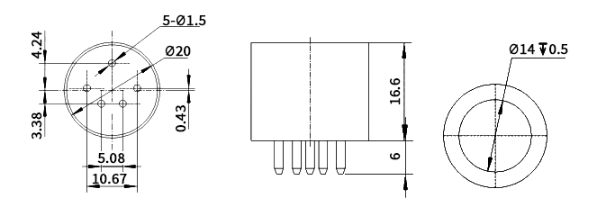 Infrared co2 sensor dimension